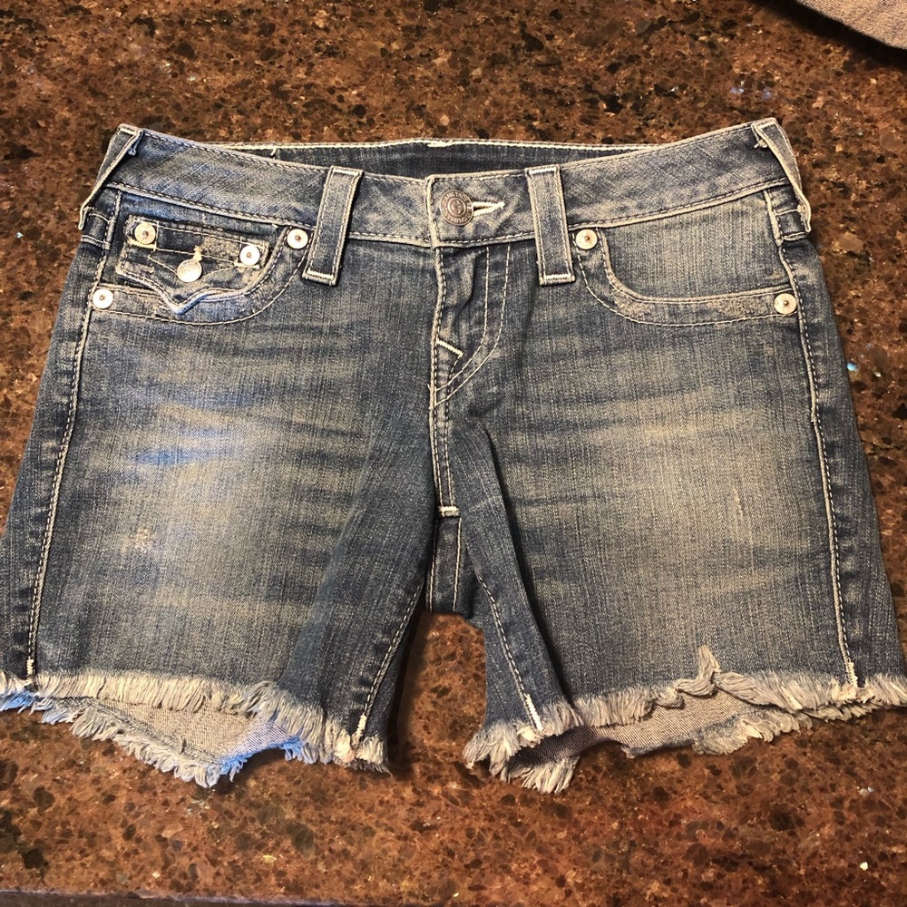 True religion cut off shorts
